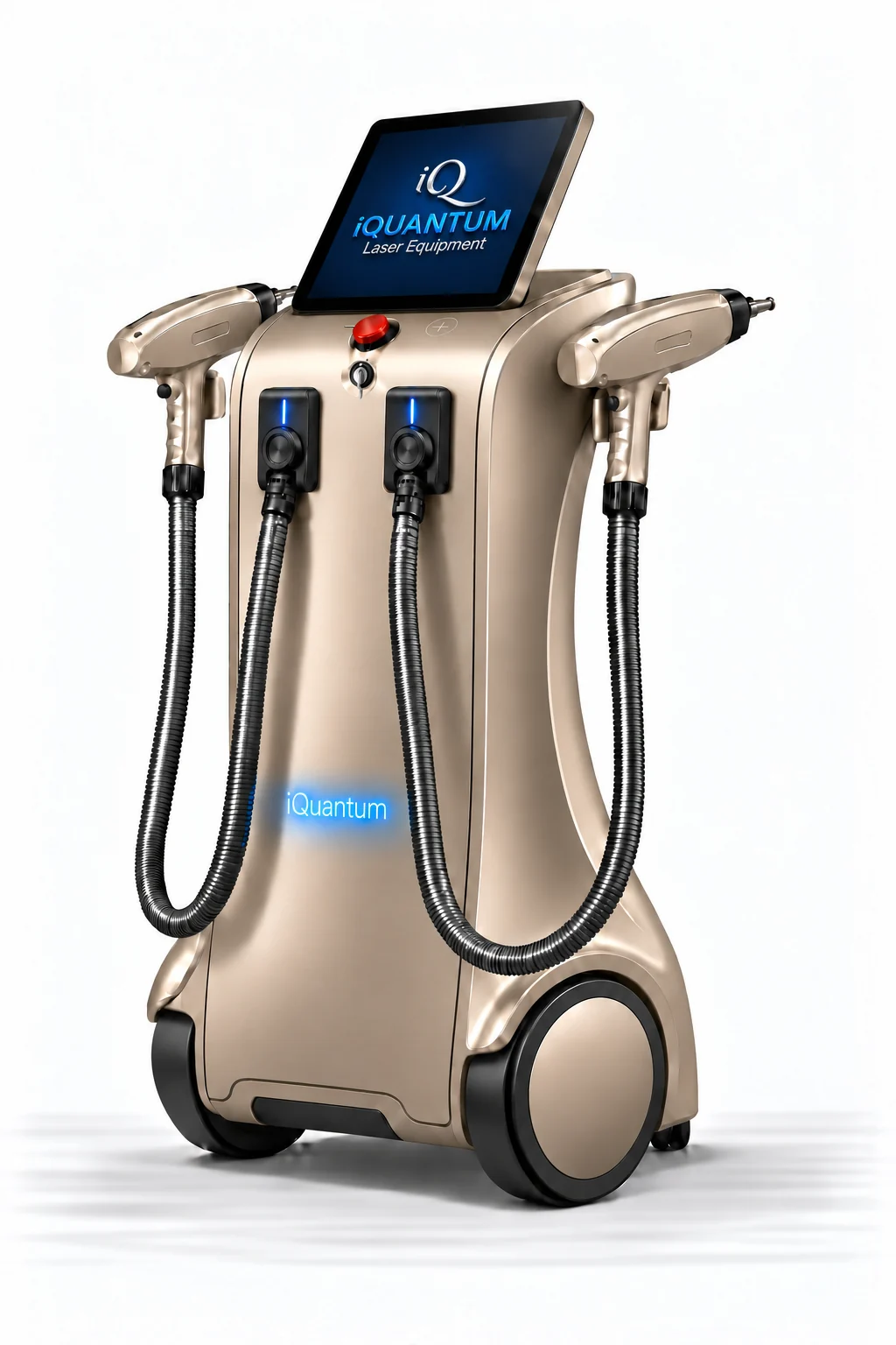 iQuantum Aura vertical Q-switched Nd:YAG laser system — front three-quarter view